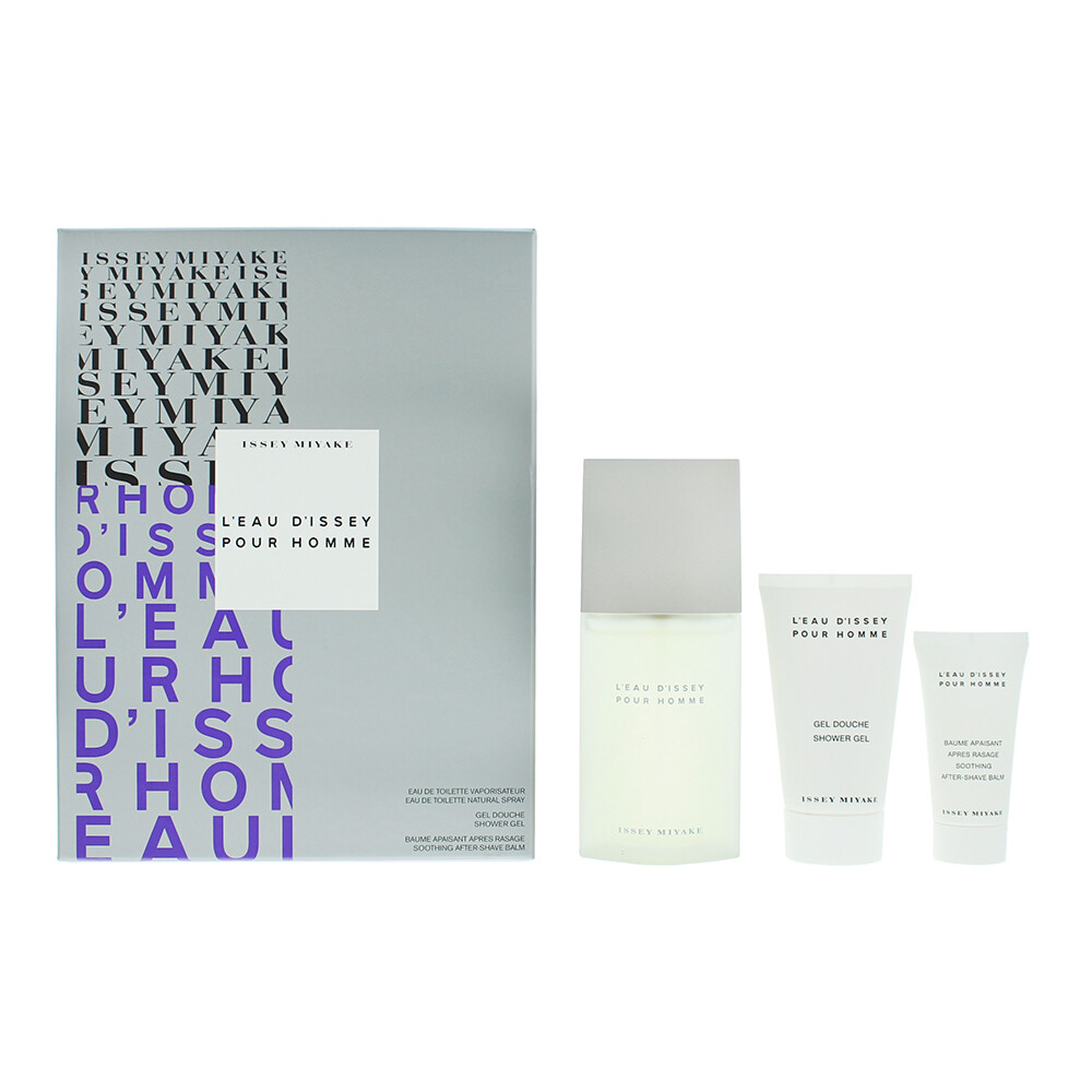 Issey Miyake L eau D issey Pour Homme 3 Piece Gift Set Eau De Toilette 75ml Shower Gel 75ml Aftershave Balm 30ml