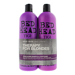 Tigi Bed Head Therapy For Blondes Dumb Blonde Shampoo Conditioner 750ml Duo Pack