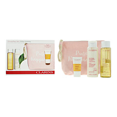 Clarins Perfect Cleansing 3 Piece Gift Set: Cleansing Milk 200ml - Toning Lotion 200ml - Comfort Scrub 15ml - Pouch