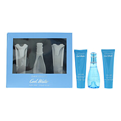 Davidoff Cool Water Woman 3 Piece Gift Set: Eau De Toilette 50ml - Shower Gel 50ml - Body Lotion 50ml