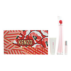 Kenzo Flower Poppy Bouquet Eau De Parfum 3 Piece Gift Set