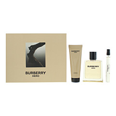 Burberry Hero For Men 3 Piece Gift Set: Eau De Toilette 100ml - Shower Gel 75ml - Eau De Toilette 10ml